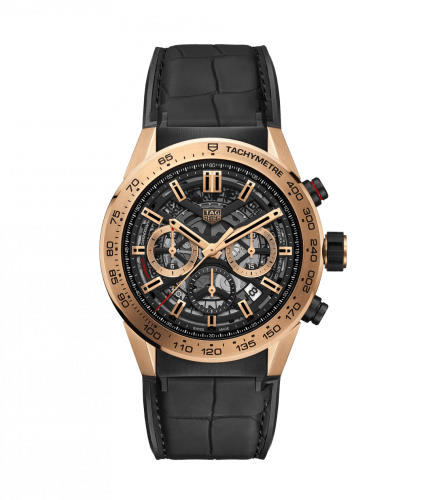TAG Heuer Carrera Calibre Heuer 02 45 Rose Gold / Skeleton / Alligator CBG2A51.FC6450