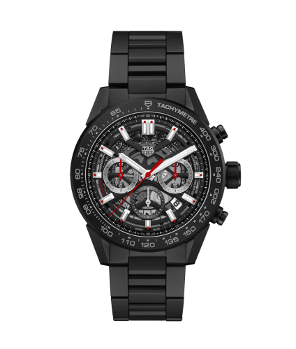 TAG Heuer Carrera Calibre Heuer 02 45 Black Ceramic / Skeleton / Bracelet CBG2A90.BH0653