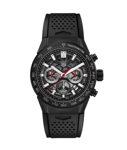 TAG Heuer Carrera Calibre Heuer 02 45 Black Ceramic / Skeleton / Rubber CBG2A90.FT6173