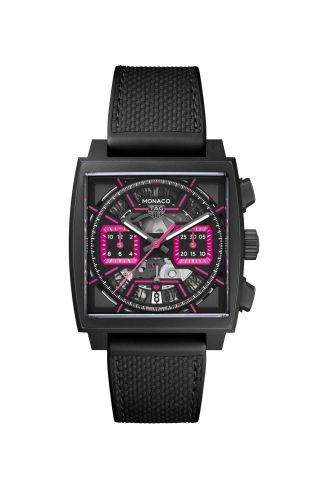 TAG Heuer Monaco Calibre Heuer 02 Titanium DLC / Skeleton - Pink / Las Vegas CBL218B.FT6236