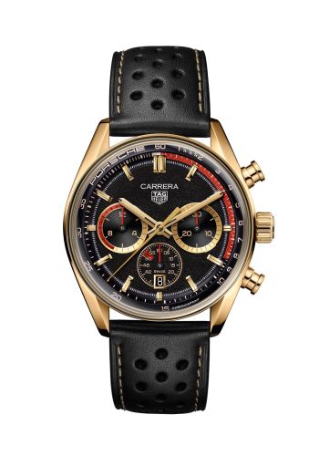 TAG Heuer Carrera Chronosprint Glass Box 42 Yellow Gold / Porsche Porsche Rallye CBS2041.EB0382