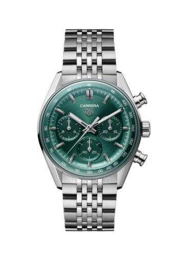 TAG Heuer Carrera Chronograph Glass Box 41 Stainless Steel / Teal Green CBS2115.BA0053