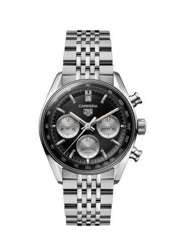 TAG Heuer Carrera Chronograph Glass Box Stainless Steel / Black / Bracelet CBS2210.BA0048