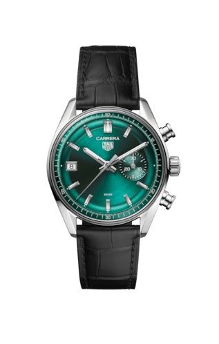 TAG Heuer Carrera Chronograph Dato Glass Box Stainless Steel / Green CBS2211.FC6545
