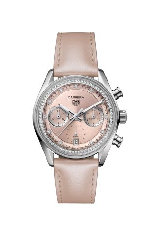 TAG Heuer Carrera Chronograph Glass Box Stainless Steel / Pink - Diamond CBS2215.FC6568