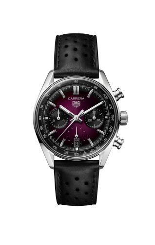 TAG Heuer Carrera Chronograph Glass Box Stainless Steel / Smokey Purple CBS2219.FC6607