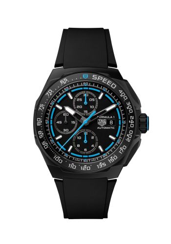 TAG Heuer Formula 1 Automatic Chronograph 44 DLC / Black - Blue / Rubber CBZ2084.FT8097
