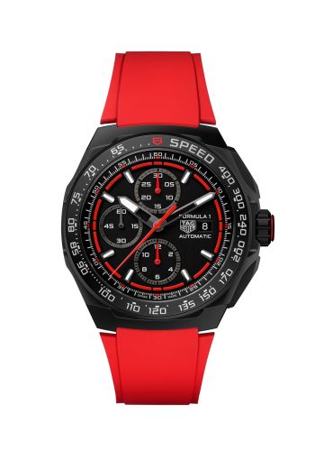 TAG Heuer Formula 1 Automatic Chronograph 44 DLC / Black - Red / Rubber CBZ2085.FT8093
