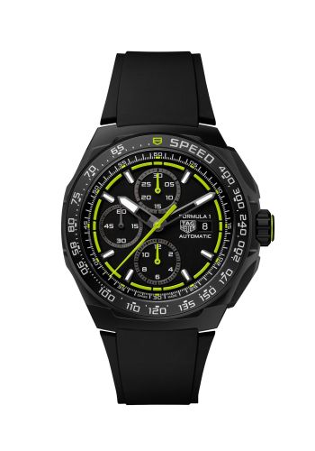 TAG Heuer Formula 1 Automatic Chronograph 44 DLC / Black - Lime Green / Rubber CBZ2086.FT8098