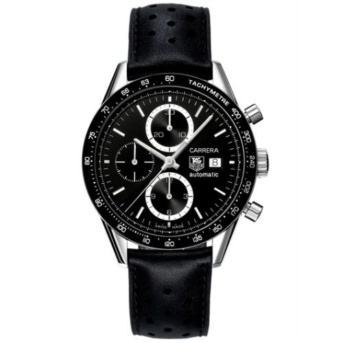 TAG Heuer Carrera Calibre 16 41 Stainless Steel / Black / Calf CV2010.FC6233