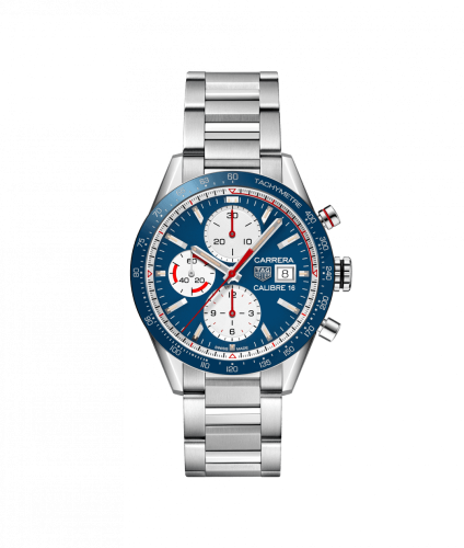 TAG Heuer Carrera Calibre 16 41 Stainless Steel / Blue Retro / Bracelet CV201AR.BA0715