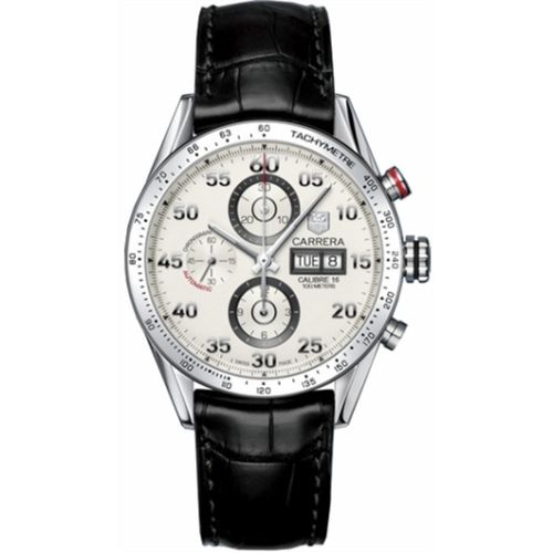 TAG Heuer Carrera Calibre 16 Day Date 43 Stainless Steel / Silver / Alligator CV2A11.FC6235