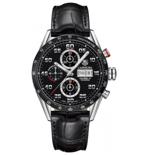 TAG Heuer Carrera Calibre 16 Day Date 43 Stainless Steel / Black / Alligator CV2A1R.FC6235