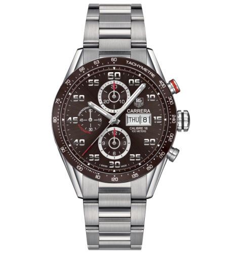 TAG Heuer Carrera Calibre 16 Day Date 43 Stainless Steel / Brown / Bracelet CV2A1S.BA0799