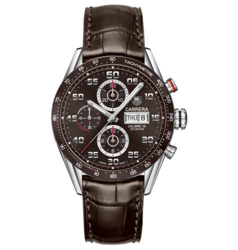 TAG Heuer Carrera Calibre 16 Day Date 43 Stainless Steel / Brown / Alligator CV2A1S.FC6236