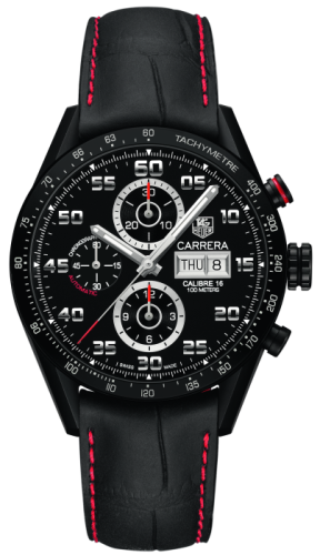 TAG Heuer Carrera Calibre 16 Day-Date 43 Titanium PVD / Black / Alligator CV2A81.FC6237