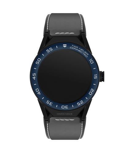 TAG Heuer Carrera Connected Modular 45 Black Titanium / Blue Ceramic / Grey Calfskin SBF8A8021.82FT6104