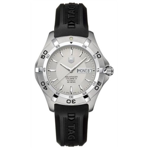 TAG Heuer Aquaracer 300M Calibre 5 Day-Date 41 Stainless Steel / Silver / Rubber WAF2011.FT8010
