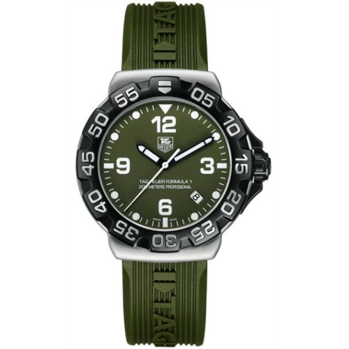 TAG Heuer Formula 1 Quartz 41 Stainless Steel / Green / Rubber WAH1113.FT6025