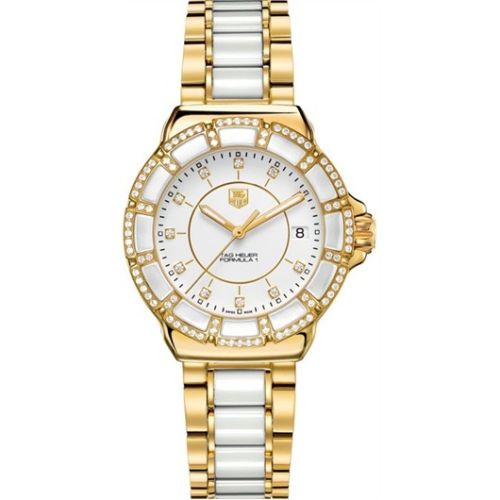TAG Heuer Formula 1 Quartz 37 Yellow Gold PVD / Diamond / White / Bracelet WAH1222.BB0866