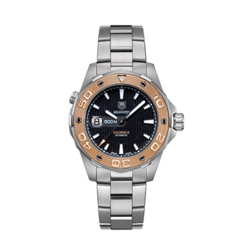 TAG Heuer Aquaracer 500M Calibre 5 43 Stainless Steel / Rose Gold / Black / Bracelet WAJ2150.BA0870