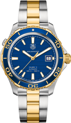 TAG Heuer Aquaracer 500M Calibre 5 41 Stainless Steel / Yellow Gold / Blue / Bracelet WAK2120.BB0835