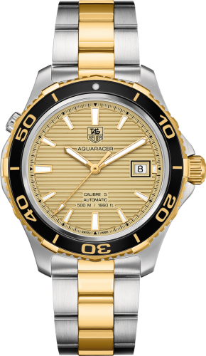TAG Heuer Aquaracer 500M Calibre 5 41 Stainless Steel / Yellow Gold / Champagne / Bracelet WAK2121.BB0835