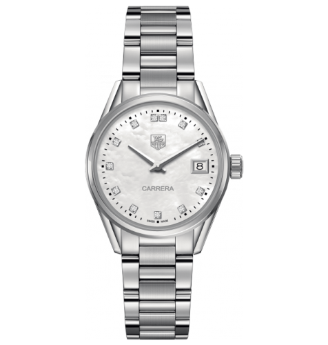 TAG Heuer Carrera Lady Quartz 32 Stainless Steel / MOP - Diamond / Bracelet WAR1314.BA0778