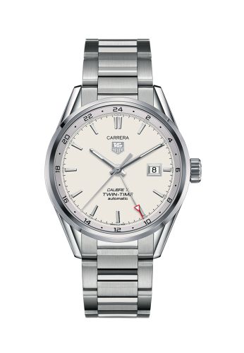 TAG Heuer Calibre 7 Twin Time Stainless Steel / Silver / Bracelet WAR2011.BA0723