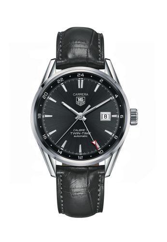 TAG Heuer Calibre 7 Twin Time Stainless Steel / Grey / Alligator WAR2012.FC6326
