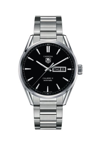 TAG Heuer Carrera Calibre 5 Day Date Stainless Steel / Black / Bracelet WAR201A.BA0723