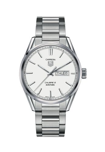 TAG Heuer Carrera Calibre 5 Day Date Stainless Steel / Silver / Bracelet WAR201B.BA0723