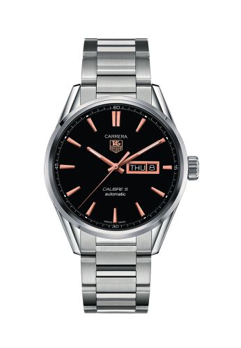 TAG Heuer Carrera Calibre 5 Day Date Stainless Steel / Black / Bracelet WAR201C.BA0723