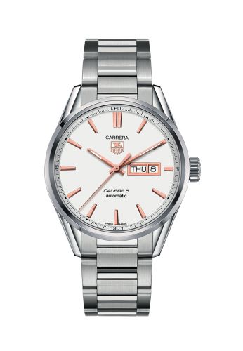 TAG Heuer Carrera Calibre 5 Day Date Stainless Steel / Silver / Bracelet WAR201D.BA0723