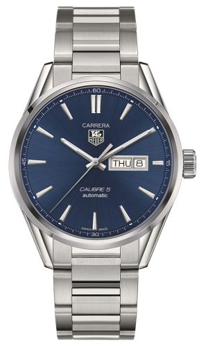 TAG Heuer Carrera Calibre 5 Day Date Stainless Steel / Blue / Bracelet WAR201E.BA0723