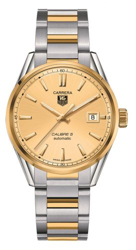 TAG Heuer Carrera Calibre 5 39 Stainless Steel / Yellow Gold / Champagne / Bracelet WAR215A.BD0783