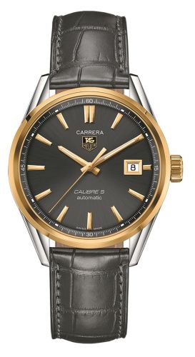 TAG Heuer Carrera Calibre 5 39 Stainless Steel / Yellow Gold / Grey / Alligator WAR215C.FC6336
