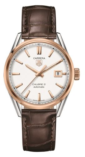 TAG Heuer Carrera Calibre 5 39 Stainless Steel / Rose Gold / Silver / Alligator WAR215D.FC6181