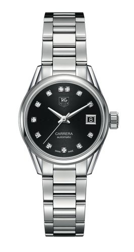 TAG Heuer Carrera Calibre 9 28 Stainless Steel / Black - Diamond / Bracelet WAR2413.BA0770