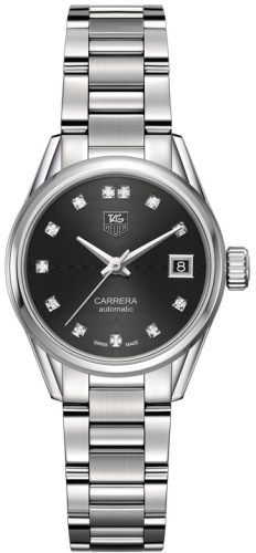 TAG Heuer Carrera Calibre 9 28 Stainless Steel / Black - Diamond / Bracelet WAR2413.BA0776