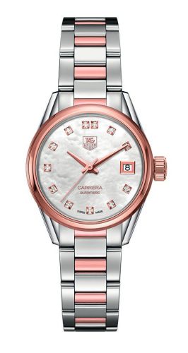 TAG Heuer Carrera Calibre 9 28 Stainless Steel / Rose Gold / MOP - Diamond / Bracelet WAR2452.BD0772