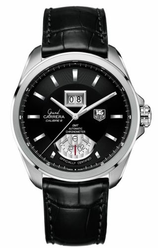 TAG Heuer Grand Carrera Calibre 8 RS Grande Date GMT Stainless Steel / Black / Alligator WAV5111.FC6225