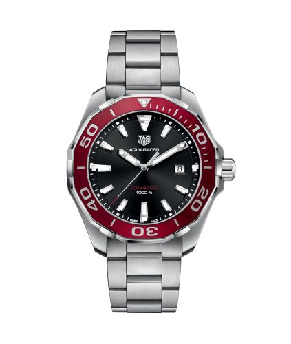 TAG Heuer Aquaracer 300M Quartz 43 Stainless Steel / Black / Red / Bracelet WAY101B.BA0746