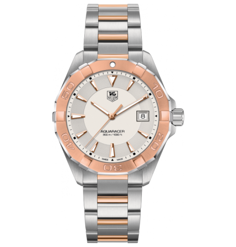 TAG Heuer Aquaracer 300M Quartz 40.5 Stainless Steel / Rose Gold / Silver / Bracelet WAY1150.BD0911
