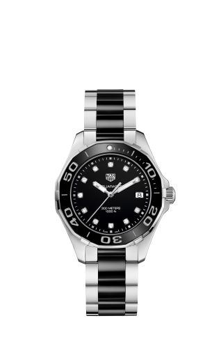 TAG Heuer Aquaracer 300M Quartz 35 Stainless Steel / Black - Diamond / Bracelet WAY131C.BA0913