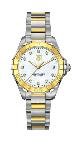 TAG Heuer Aquaracer 300M Quartz 32 Stainless Steel / Yellow Gold / MOP - Diamond / Bracelet WAY1351.BD0917
