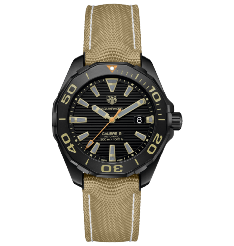 TAG Heuer Aquaracer 300M Calibre 5 41 Titanium PVD / Black - Sand / Nylon WAY208C.FC6383