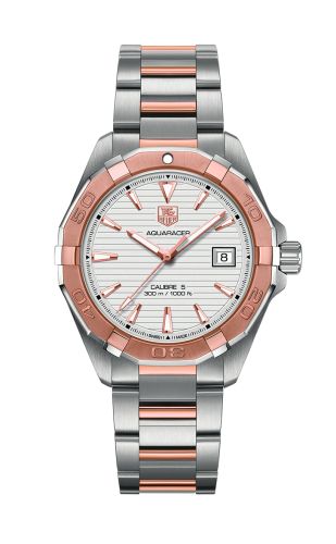 TAG Heuer Aquaracer 300M Calibre 5 40.5 Stainless Steel / Rose Gold / Silver / Bracelet WAY2150.BD0911