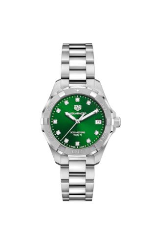 TAG Heuer Aquaracer 300M Quartz 32 Stainless Steel / Green - Diamond / Bracelet WBD1316.BA0740