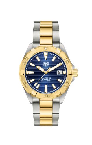 TAG Heuer Aquaracer Calibre 5 41 Stainless Steel - Yellow Gold / Blue / Bracelet WBD2120.BB0930